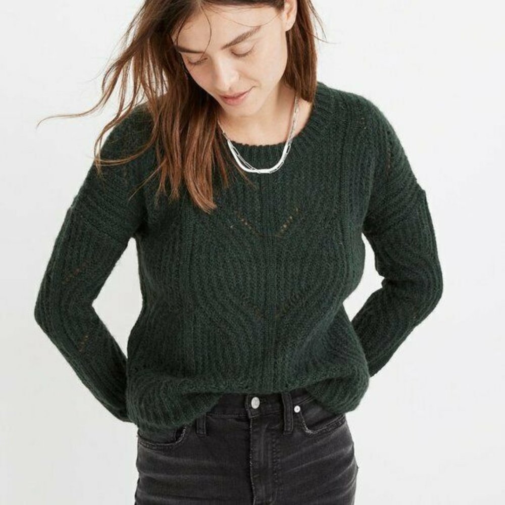 Madewell Charley Pullover Cable-Knit Sweater Dark